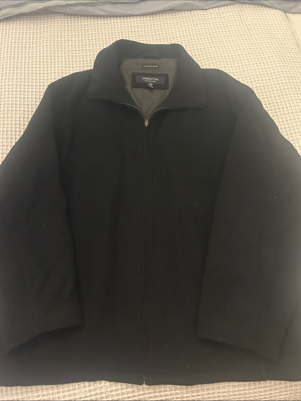 Claiborne Black Men's Pea Coat with Full Zip 2XL  EUC